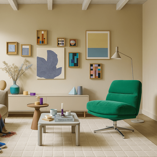 Fauteuil Pivotant En Velours Côtelé Vert Électrique Et Piètement Chromé - Julia