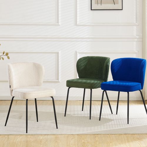 Lot De 2 Chaises En Velours Côtelé Beige - Tara