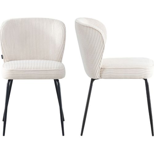Lot De 2 Chaises En Velours Côtelé Beige - Tara