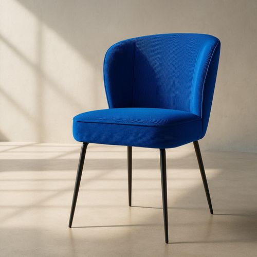 Lot De 2 Chaises En Velours Côtelé Bleu Électrique - Tara