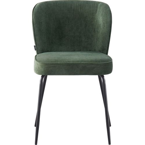 Lot De 2 Chaises En Velours Côtelé Vert Kaki - Tara