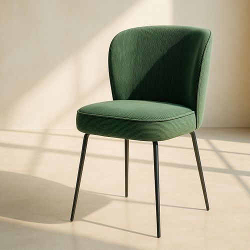 Lot De 2 Chaises En Velours Côtelé Vert Kaki - Tara