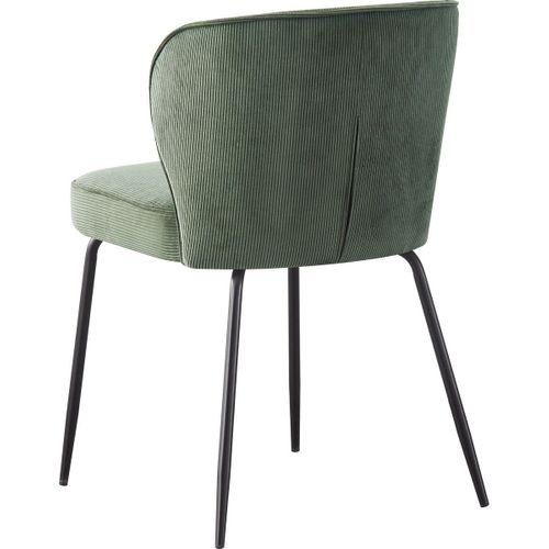 Lot De 2 Chaises En Velours Côtelé Vert Kaki - Tara