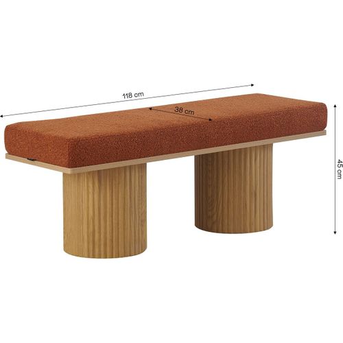 Banc En Tissu Bouclé Rouille - Mahe