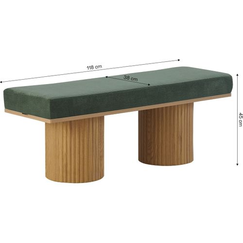Banc En Velours Côtelé Vert Kaki - Mahe