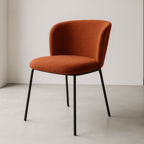 Lot De 2 Chaises En Tissu Bouclé Rouille - Toma