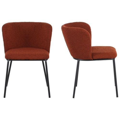 Lot De 2 Chaises En Tissu Bouclé Rouille - Toma