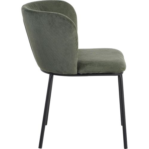 Lot De 2 Chaises En Velours Côtelé Vert Kaki - Toma