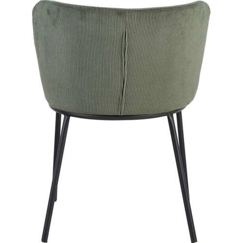 Lot De 2 Chaises En Velours Côtelé Vert Kaki - Toma