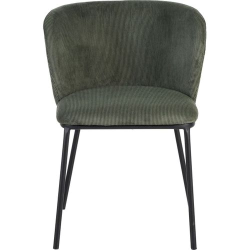 Lot De 2 Chaises En Velours Côtelé Vert Kaki - Toma