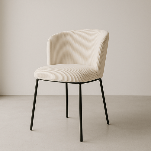 Lot De 2 Chaises En Velours Côtelé Beige - Toma