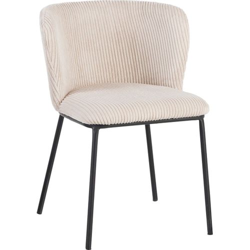 Lot De 2 Chaises En Velours Côtelé Beige - Toma