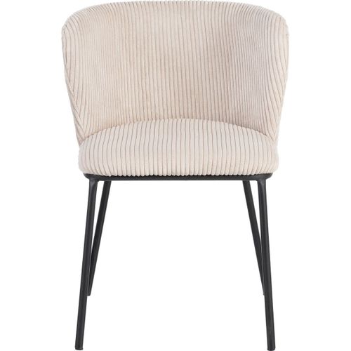 Lot De 2 Chaises En Velours Côtelé Beige - Toma