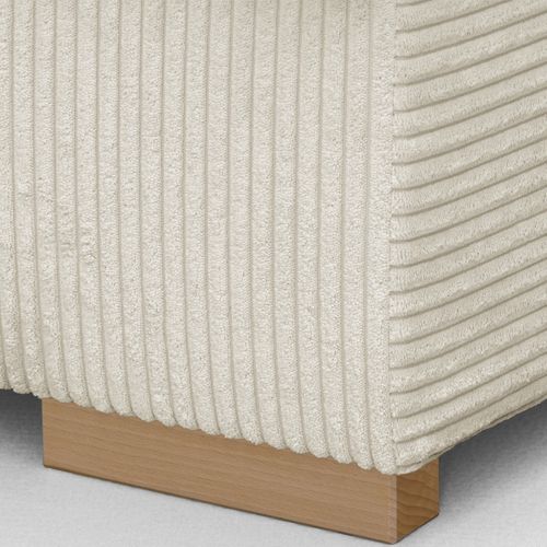 Canapé D'angle à Droite Convertible 3/4 Places En Velours Côtelé Beige - Nyssa