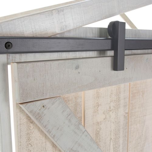 Lit Cabane Enfant Rustique 90x190 Cm En Bois Blanchi/gris - Emile