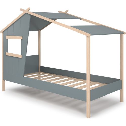 Lit Cabane Enfant 90x190 Cm En Bois Vert Kaki - Artus