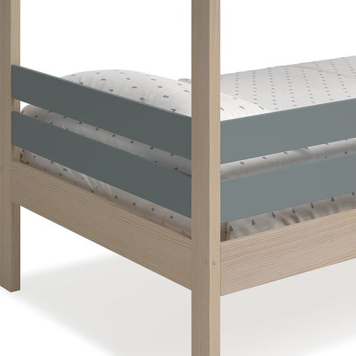 Lit Cabane Enfant 90x190 Cm En Bois Clair/vert Kaki - Violette