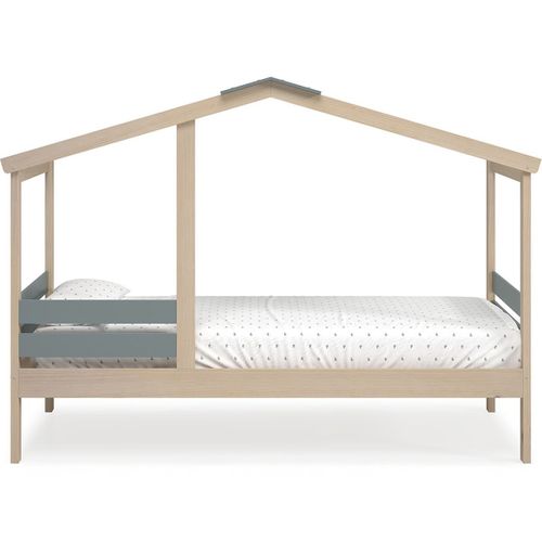 Lit Cabane Enfant 90x190 Cm En Bois Clair/vert Kaki - Violette