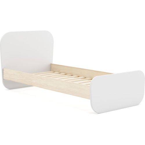 Lit Enfant 90x190 Cm Avec Tête De Lit En Bois Blanc - Elise