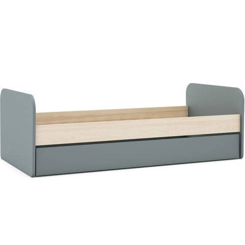 Lit Gigogne Enfant 90x190 Cm à Tiroir En Bois Vert Kaki - Elise