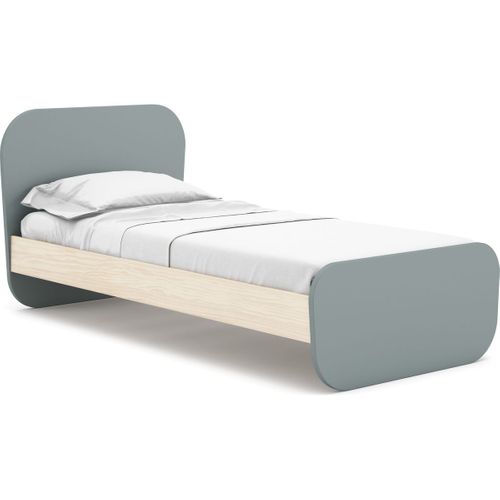 Lit Enfant 90x190 Cm Avec Tête De Lit En Bois Vert Kaki - Elise
