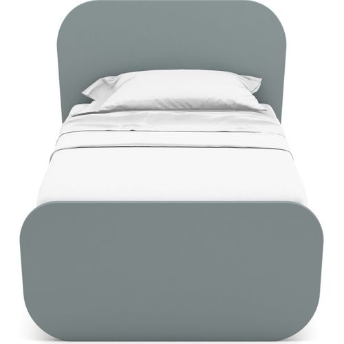 Lit Enfant 90x190 Cm Avec Tête De Lit En Bois Vert Kaki - Elise