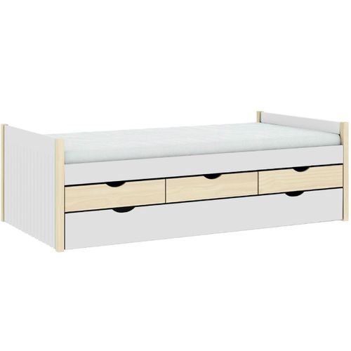 Lit Gigogne Enfant 90x190 à Tiroirs En Bois Blanc - Owan