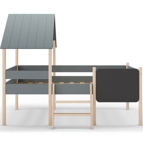 Lit Cabane Enfant 90x190 Cm En Bois Vert Kaki - Orea