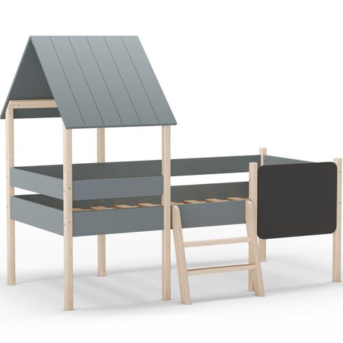 Lit Cabane Enfant 90x190 Cm En Bois Vert Kaki - Orea