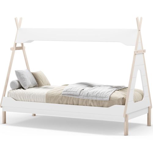 Lit Tipi Enfant 90x190 Cm En Bois Blanc - Totem