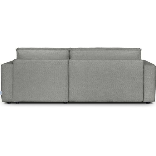 Canapé D'angle à Droite Convertible 3 Places En Tissu Bouclé Gris Clair - Asti