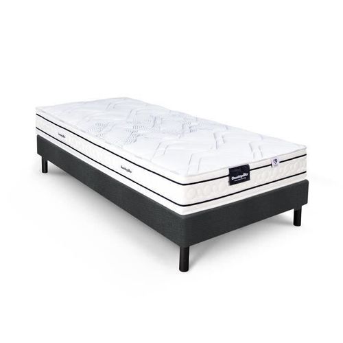 Romarin Ensemble 90 X 190 - Matelas + Sommier Foncé - Ep 20 Cm - Ressorts Ensachés