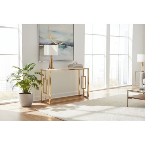 Console Gold Marbré Blanc 120x40x78 Cm Sophie