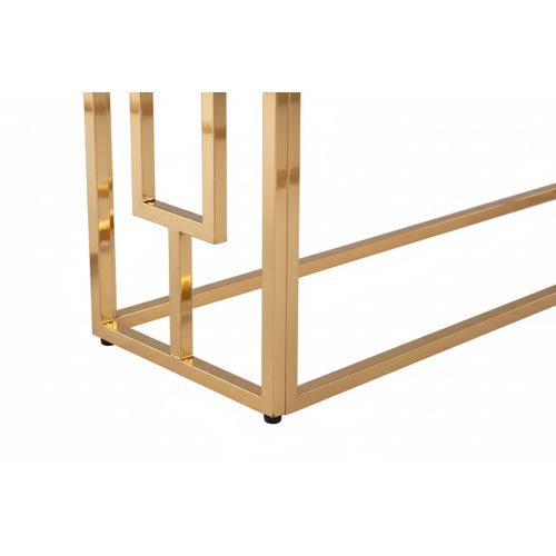 Console Gold Marbré Blanc 120x40x78 Cm Sophie