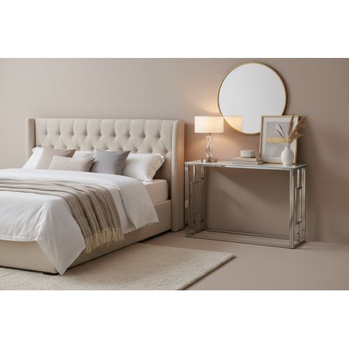 Console Chrome Marbré Blanc 120x40x78 Cm Sophie