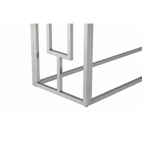 Console Chrome Marbré Blanc 120x40x78 Cm Sophie