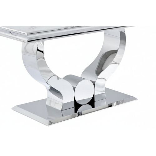 Table à Manger Trofy 180 Cm Effet Marbré Blanc