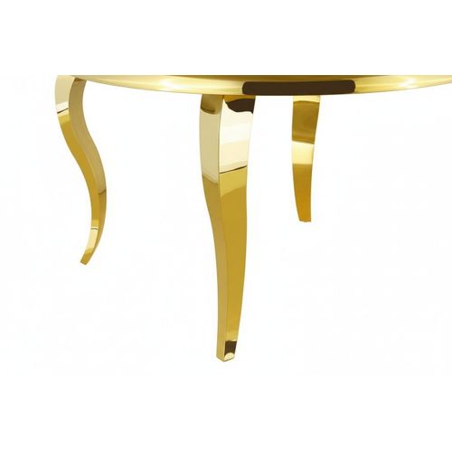 Table à Manger Ronde Baroque Gold 130x75cm - Plateau Blanc
