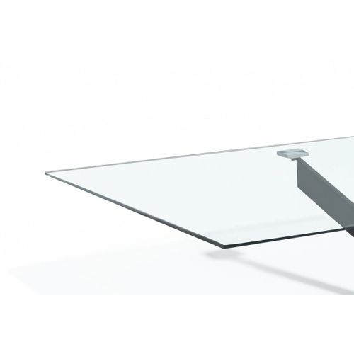 Table à Manger Verre Trempé Métal Noir 180x90 Cm Jessica XXL