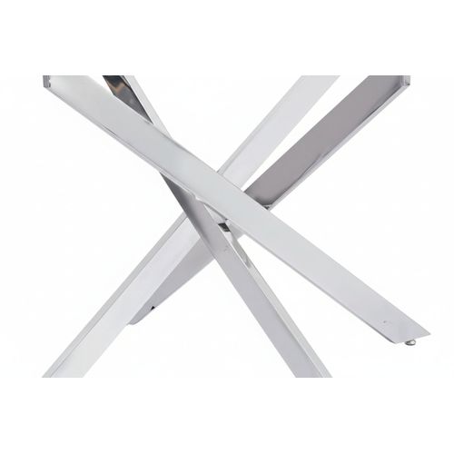 Table Repas Verre Trempé Transparent Chrome 180x90x75 Cm Jessica XXL