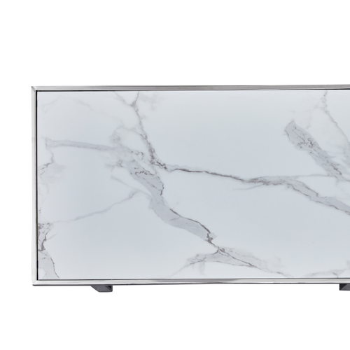 Table Basse Levanto – Gold et Marbre Blanc – 120x60x45 Cm