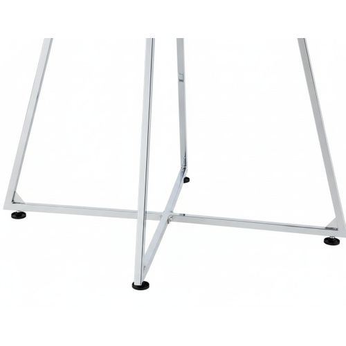 Table à Manger Ronde Heloise Chrome - Plateau Marbré Blanc D120 Cm