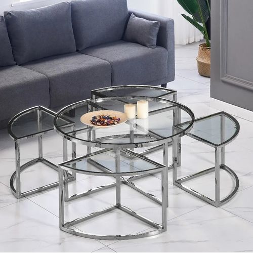 Table Basse Elve Chrome Transparent 90x45 Cm
