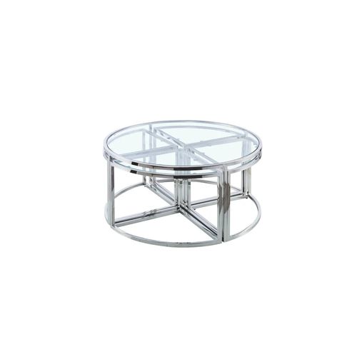 Table Basse Elve Chrome Transparent 90x45 Cm