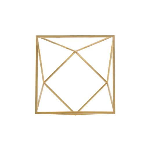 Table Basse Alina Carrée Plateau Verre Trempé Transparent Pieds Gold 80x80x45cm