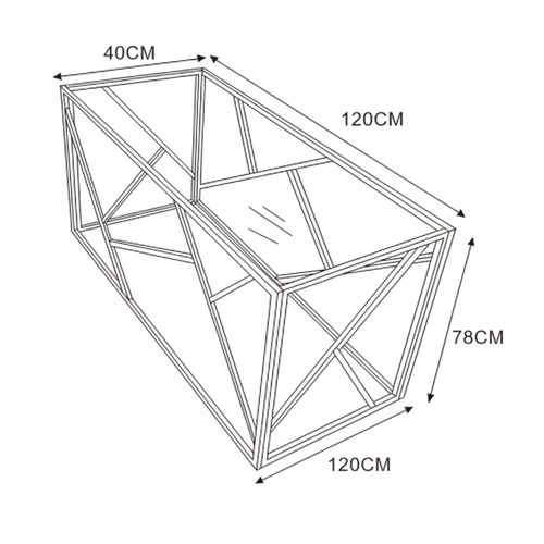 Console Geomag Gold Verre Transparent 120x40x78 Cm