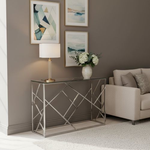 Console Geomag Inox Verre Transparent 120x40x78 Cm