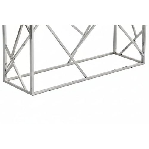 Console Inox Verre Trempé 120x40x78 Cm Geomag