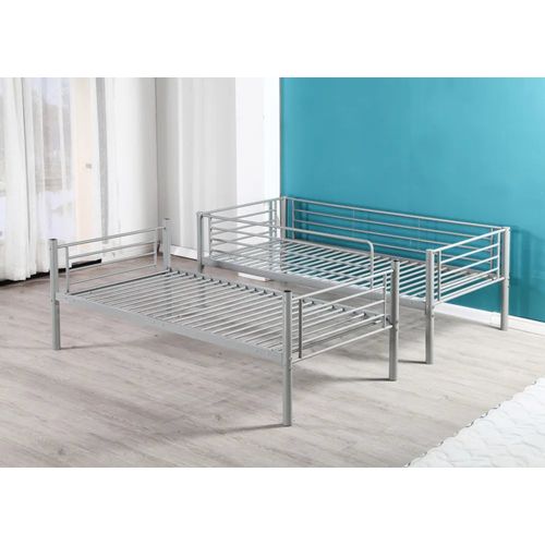 Lit Superposé Séparable Métal 2 Couchages 90x190 Cm Gris Luna