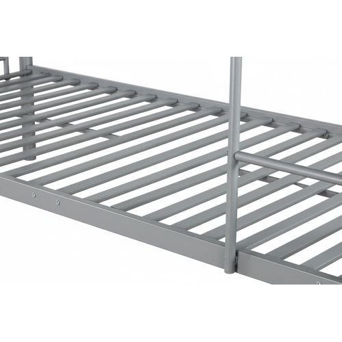 Lit Superposé Séparable Métal 2 Couchages 90x190 Cm Gris Luna